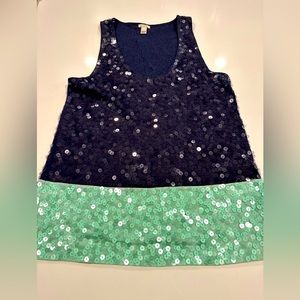 J. Crew Colorblock Sequin Tank Size XS